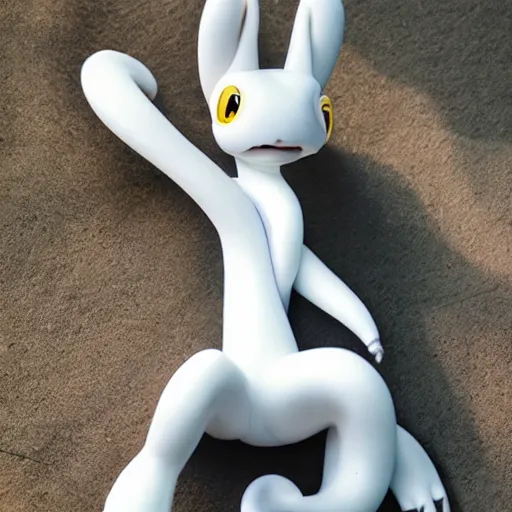 Image similar to national geographic professional photo of mewtwo, award winning