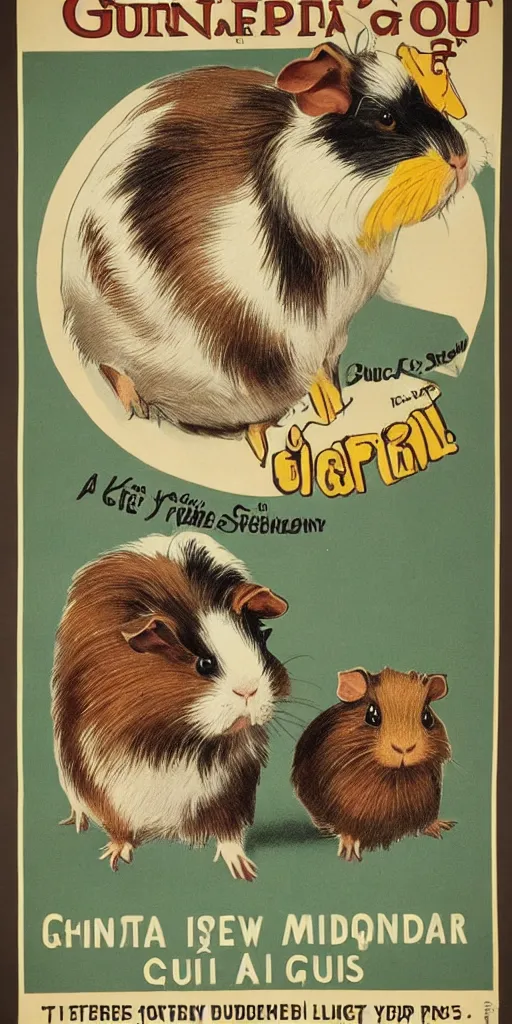 Image similar to a 1 9 1 0 s poster advertising guinea pigs
