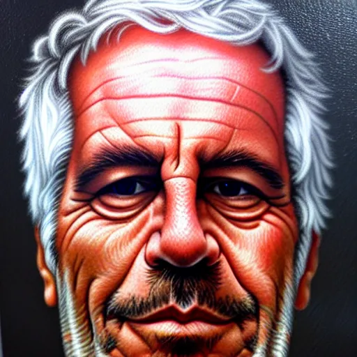 Image similar to portrait painting of Jeffrey Epstein