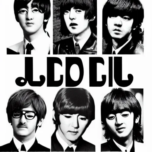 Image similar to The Beatles as Kpop idols. K-Pop idol John Lennon. K-Pop idol Paul McCartney. K-Pop idol George Harrison. K-Pop idol Ringo Starr.