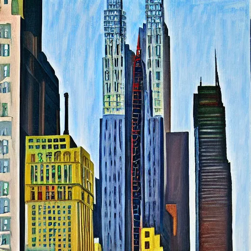 Prompt: downtown new york painting by georgia o'keeffe