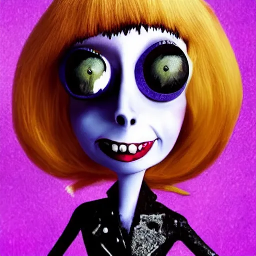 Image similar to lady gaga in the style of Coraline by Tim Burton