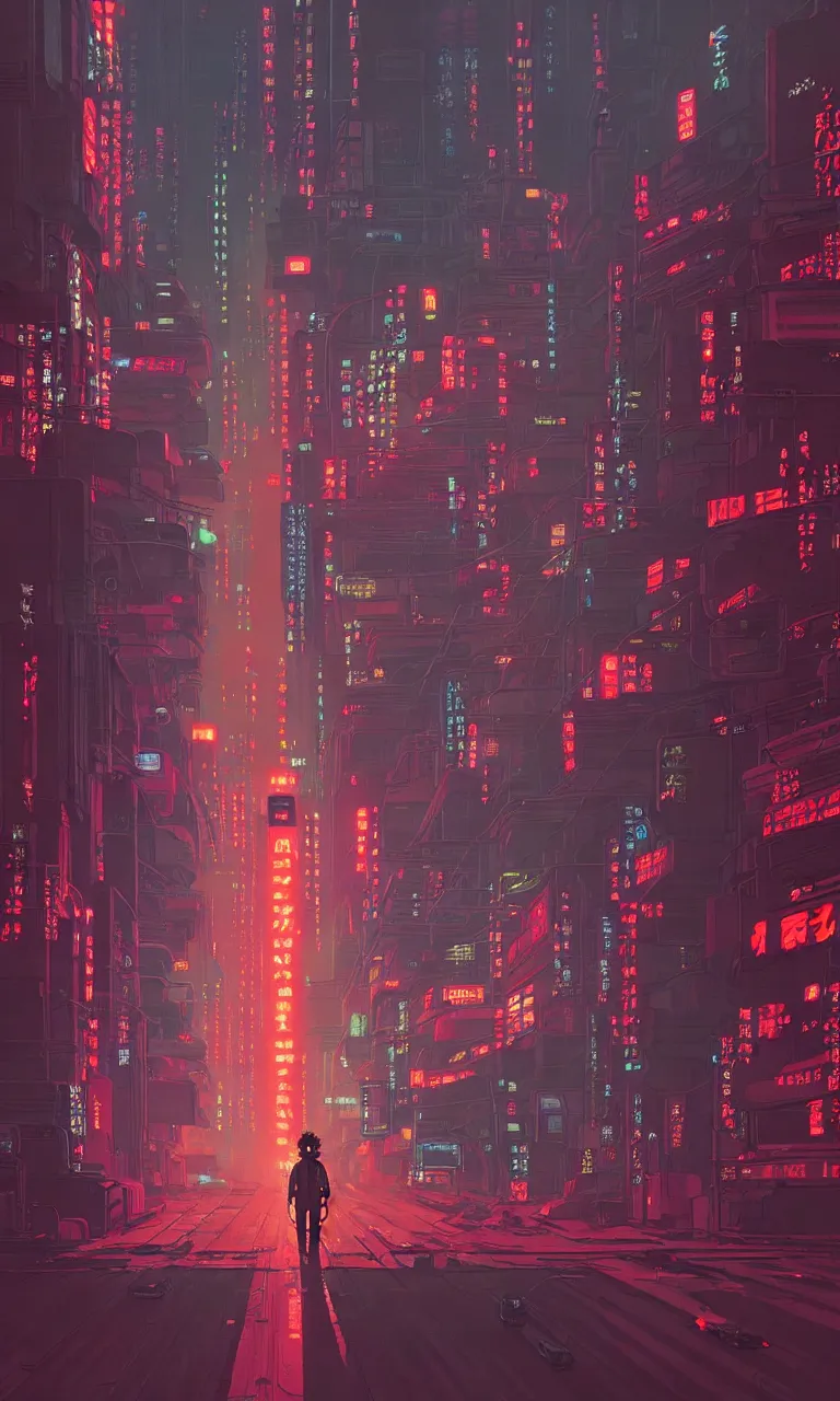 Prompt: akira, neo tokyo, action scene, by simon stalenhag