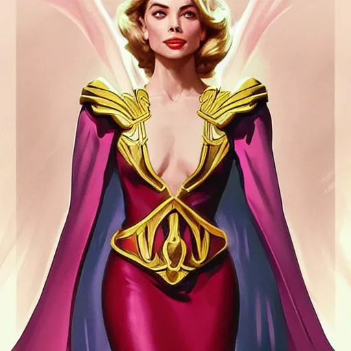 Prompt: A combination of Grace Kelly's and Kristin Kreuk's and Ashley Greene's faces as She-Ra, western, D&D, fantasy, intricate, elegant, highly detailed, digital painting, artstation, concept art, matte, sharp focus, illustration, art by Artgerm and Greg Rutkowski and Alphonse Mucha