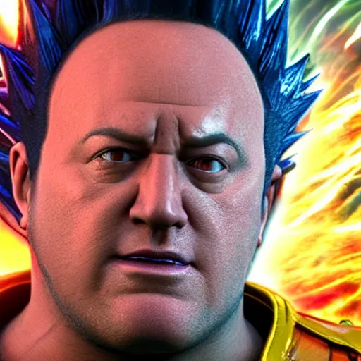 Prompt: kevin james as vegeta ultra realistic octane rendering