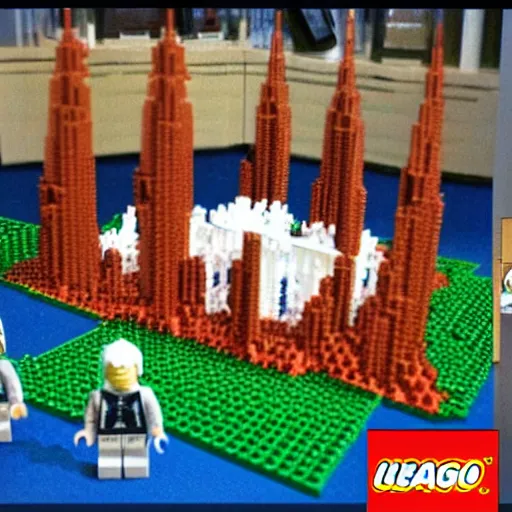 Prompt: Heaven's Gate Cult as Legos