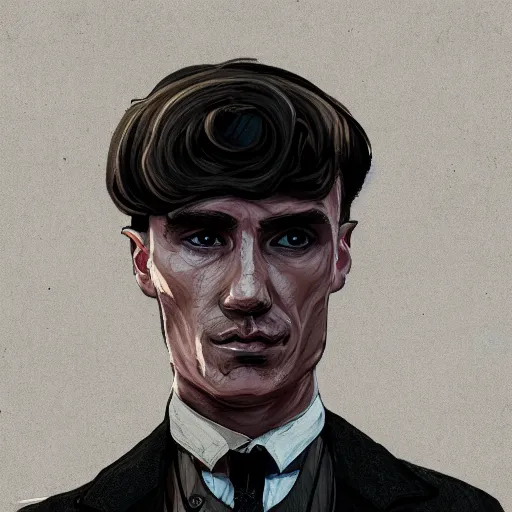 Image similar to a portrait of thomas shelby from the peaky blinders standing in atlantis, in the style of Benjamin Bader, sharp, highly detailed, realistic face, digital art, epic, fantasy, artstation