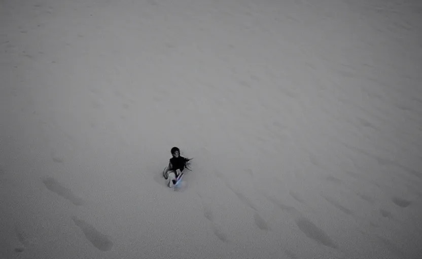 Image similar to a luffy in sand dunes, photography