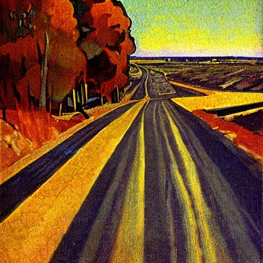 Prompt: the road 1 9 1 2 by spencer gor e