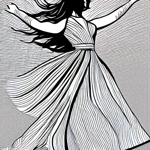 Premium Vector | White background sketch with lines dancing girl dance