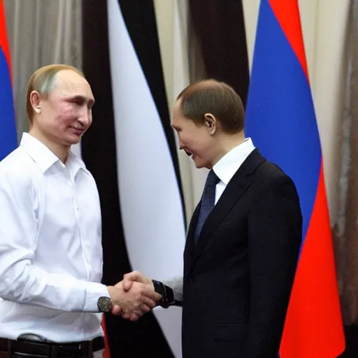 Image similar to putin teams up with a mysterious teenage putin