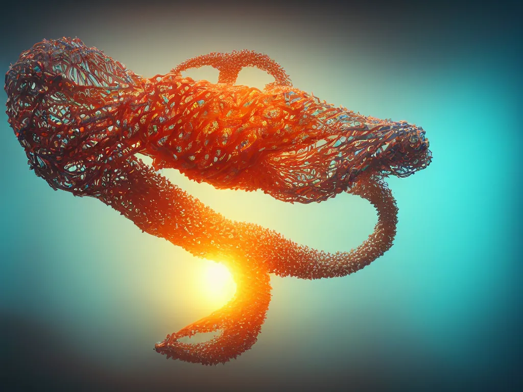Image similar to a sculpture of fish ocean intertwined, diode lighting, a lovely cornucopia of flowers and human body parts, body parts, highly detailed, octane render, cinematic, sharp focus, clean, studio lighting, sunset, abstracto