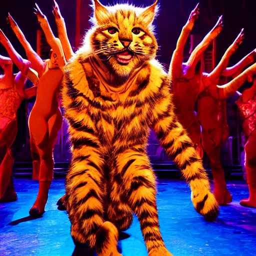 Image similar to 📷 rum tum tugger, cats musical 1 9 9 8, dynamic lighting, portait