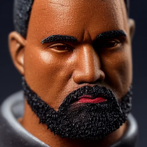 macro photo of a miniature ho scale kanye west figure, | Stable ...