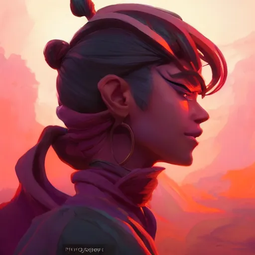 Image similar to profile portrait, maya ali mage, gloomhaven, dynamic lighting, gaudy colors, octane render aesthetic, matte painting concept art, official fanart behance hd artstation by jesper ejsing, by rhads and makoto shinkai and lois van baarle and ilya kuvshinov and rossdraws