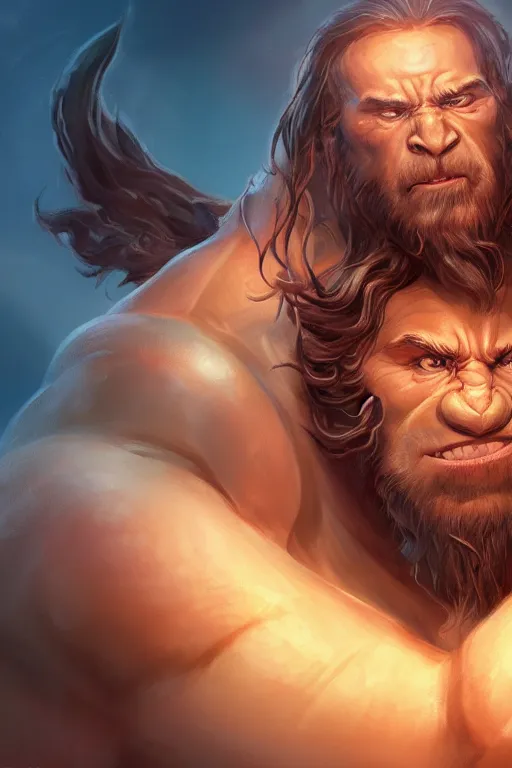 Image similar to clear portrait hulking herculean ogre jesus christ, background hyper detailed, character concept, full body, dynamic pose, glowing lights intricate, elegant, highly detailed, digital painting, artstation, concept art, sharp focus, illustration, van baarle lois and sanderson ruth