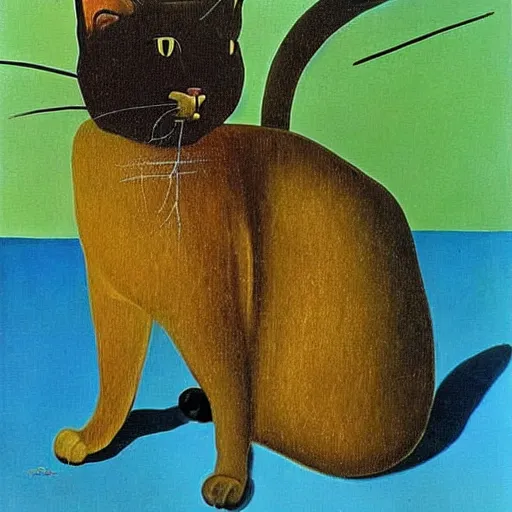 Prompt: a surrealist painting of a cat by salvador dali