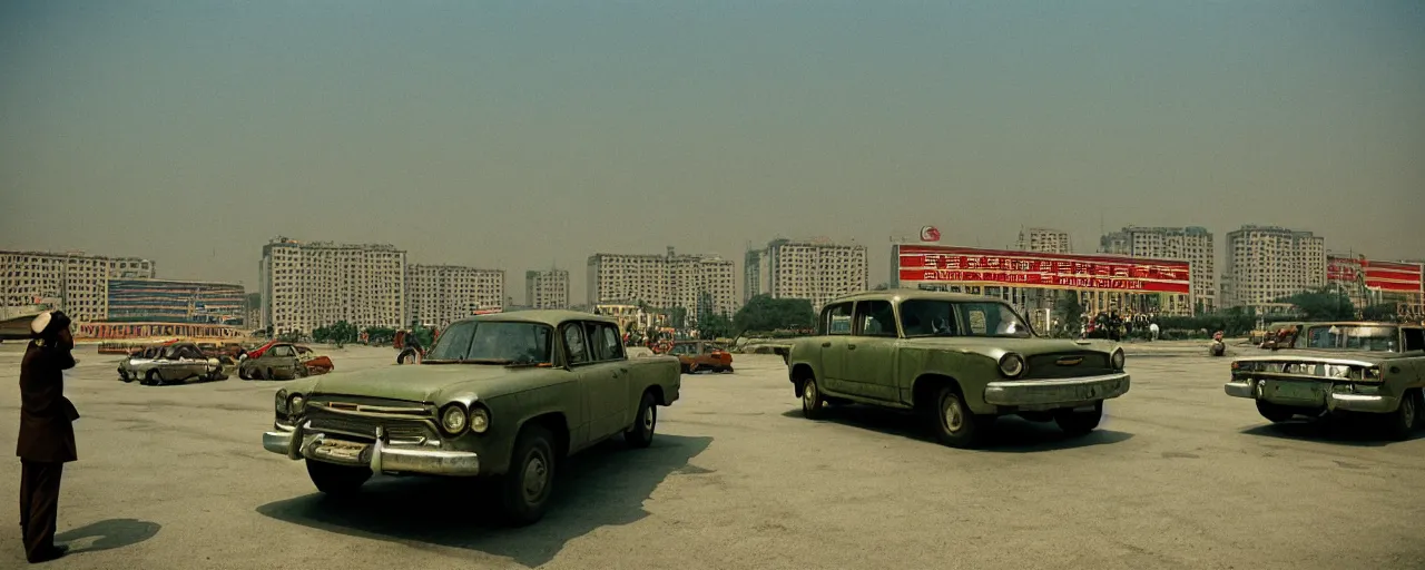Prompt: pyongyang, north korea, national geographic, canon 5 0 mm, cinematic lighting, photography, retro, film, kodachrome