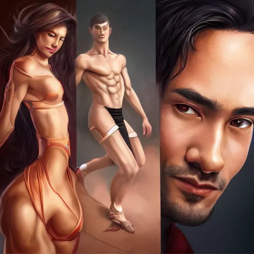 Prompt: human, male, portrait, stanley lau and artgerm