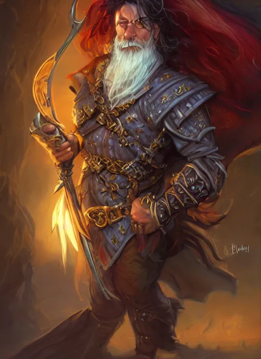 Prompt: charismatic bard, ultra detailed fantasy, dndbeyond, bright, colourful, realistic, dnd character portrait, full body, pathfinder, pinterest, art by ralph horsley, dnd, rpg, lotr game design fanart by concept art, behance hd, artstation, deviantart, hdr render in unreal engine 5