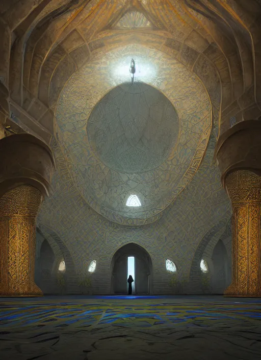 Prompt: muslim mosque, ultra detailed fantasy, elden ring, realistic, dnd character portrait, full body, dnd, rpg, lotr game design fanart by concept art, behance hd, artstation, deviantart, global illumination radiating a glowing aura global illumination ray tracing hdr render in unreal engine 5