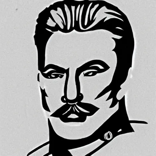 Prompt: tom of finland arts, with a stalin face, in communsim style