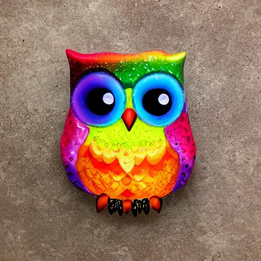 Prompt: rainbow cosmic cute owl