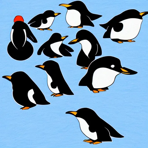 Prompt: ninja penguins