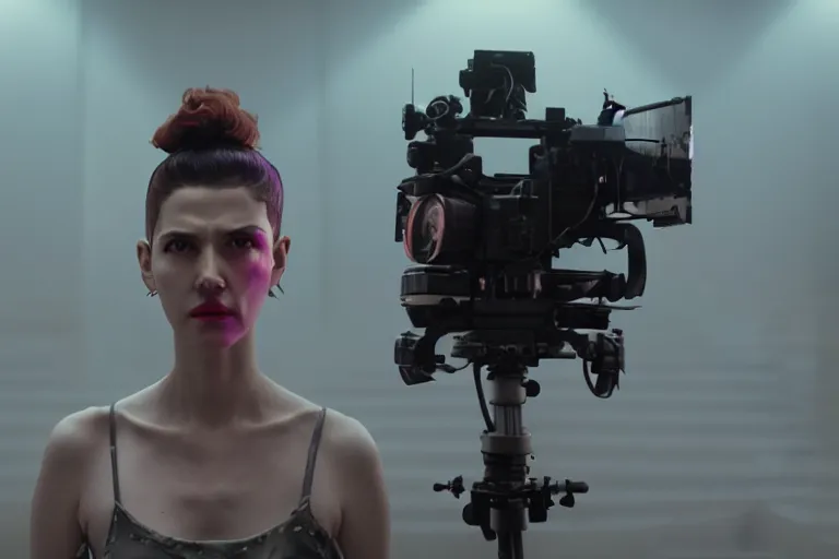 Image similar to vfx film, love death and robots, flat color profile low - key lighting award winning photography arri alexa cinematography, hyper real photorealistic cinematic, atmospheric cool colorgrade