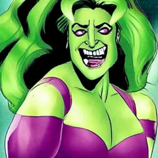 Prompt: promotional photo of robert de niro playing she-hulk in she-hulk (2022),