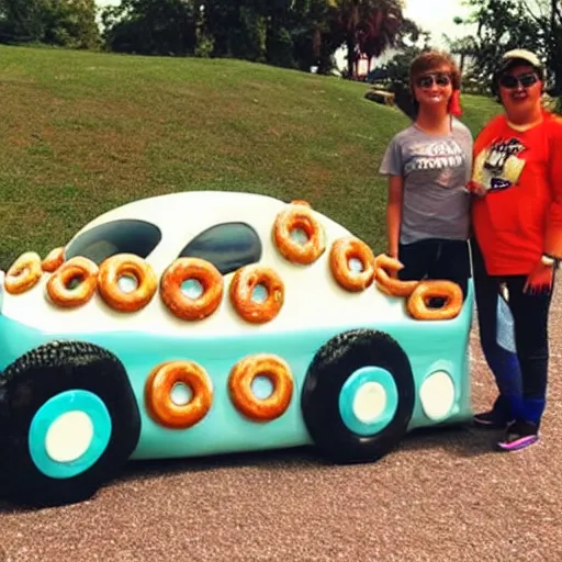 Image similar to car made out of donuts