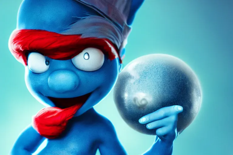 Prompt: Spherical smurffette, digital art, cinematic, highly detailed, 8k