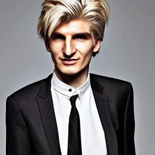 Image similar to really handsome gigachad xqc, beauty magazine photograph