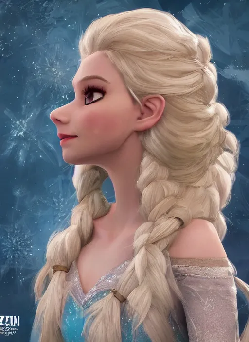 Image similar to elsa from frozen, hyper detailed, digital art, trending in artstation, cinematic lighting, studio quality, smooth render, unreal engine 5 rendered, octane rendered, art style by klimt and nixeu and ian sprigger and wlop and krenz cushart.