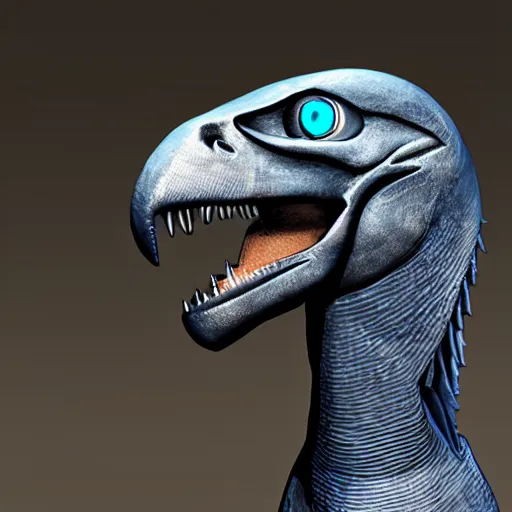 Image similar to photo of raptor invented computer, vray