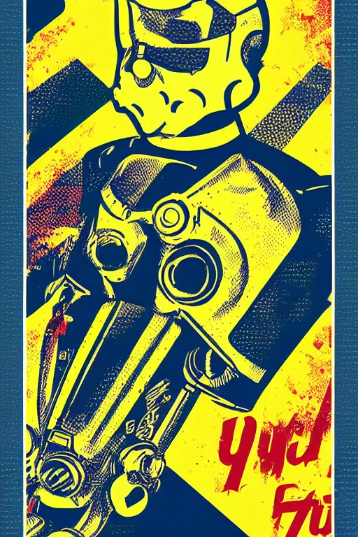 Image similar to fallout 7 6 retro futurist illustration art by butcher billy, sticker, colorful, illustration, highly detailed, simple, smooth and clean vector curves, no jagged lines, vector art, smooth andy warhol style