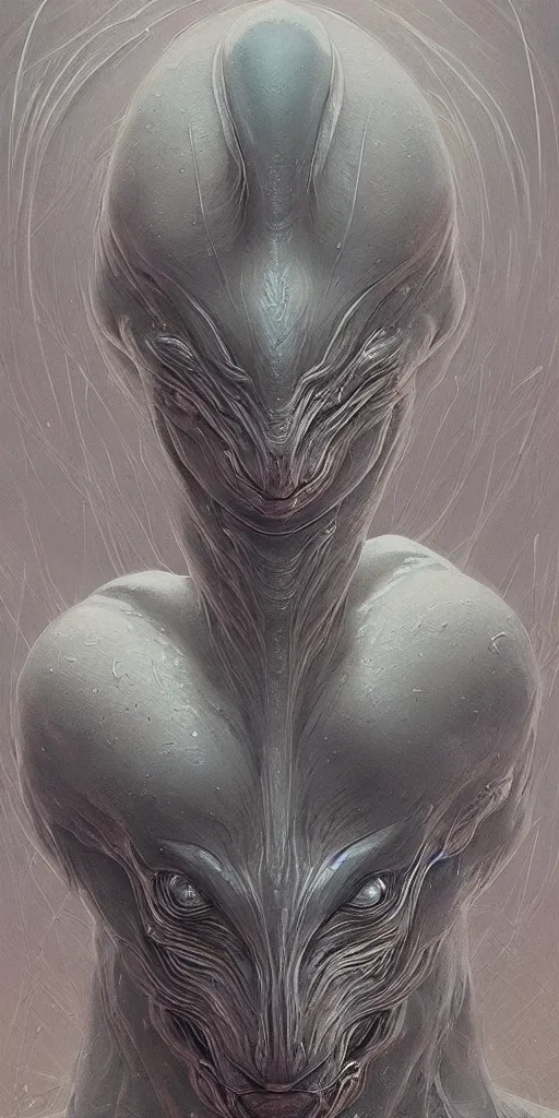 Image similar to a ultradetailed beautiful portrait of a fantastic animal of alpha centauri, oil painting by moebius, greg rutkowski and zdzisław beksinski, alien art, body full, concept art, symmetrical, rule of three, detailed body, detailed face, ultradetailed digital illustration, 8 k, epic atmosphere, digital art, artstation, cgsociety