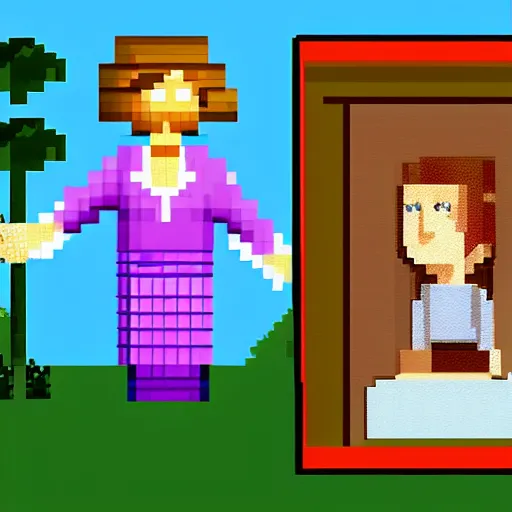 Prompt: The Nancy Pelosi character in the point-and-click adventure game, The Secret Of Money Island (1992, 8-bit pixel art, close-up)