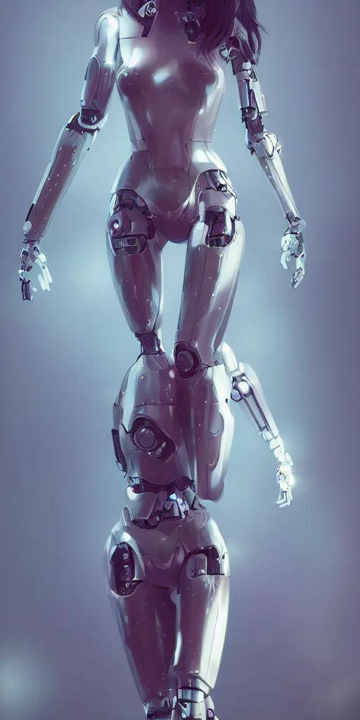 Prompt: beautiful girl with sci - fi fullbody suit, robotic body, by wlop, artstation contest winner