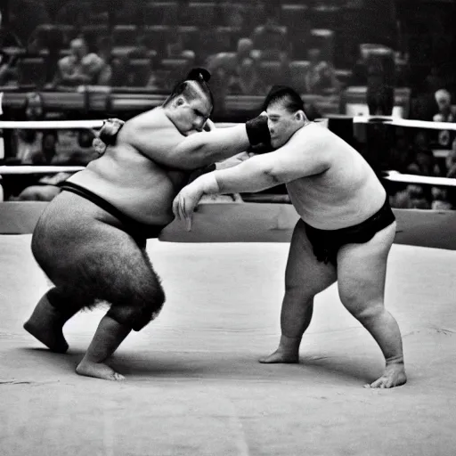 Prompt: sumo wrestling match between count orlok and bela lugosi