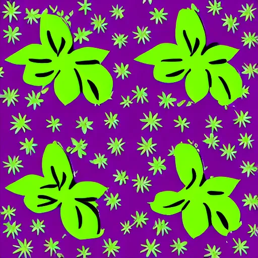 Prompt: Icon for a clothing company called Wild Flower,dark purple background, floral, simple