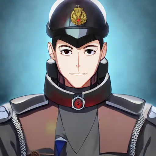 Image similar to portrait of colonel mael radec as a king, anime fantasy illustration by tomoyuki yamasaki, kyoto studio, madhouse, ufotable, trending on artstation