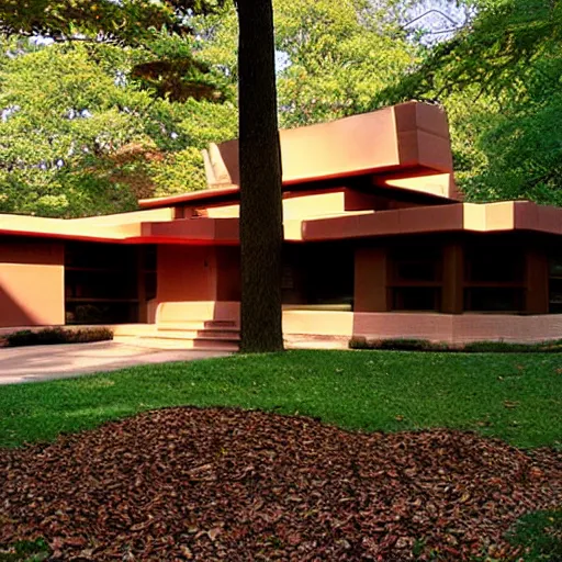 Image similar to a cubist frank lloyd wright house