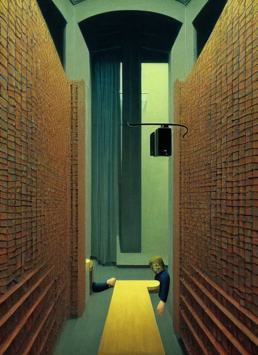 Image similar to The panopticon of cellular phones, Edward Hopper and James Gilleard, Zdzislaw Beksinski, Mark Ryden, Wolfgang Lettl highly detailed, hints of Yayoi Kasuma