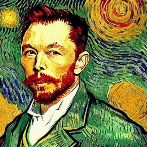 Image similar to elon musk by van gogh