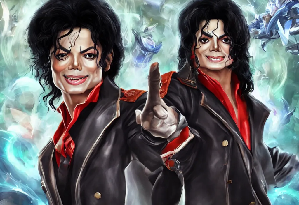 Image similar to michael jackson as a league of legends character