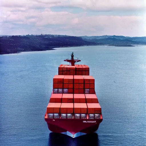 Image similar to maersk container ship, kodak ektachrome,