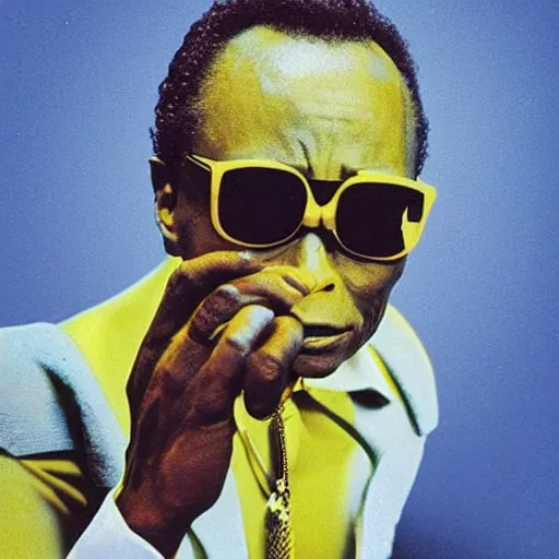 Prompt: Miles Davis as a yellow minion