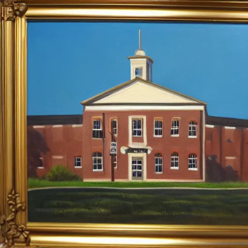 Image similar to beautiful oil painting of galva elementary school in galva illinois by olaf krans