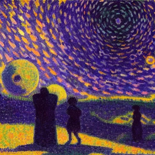 Prompt: Liminal space in outer space by Maximilien Luce